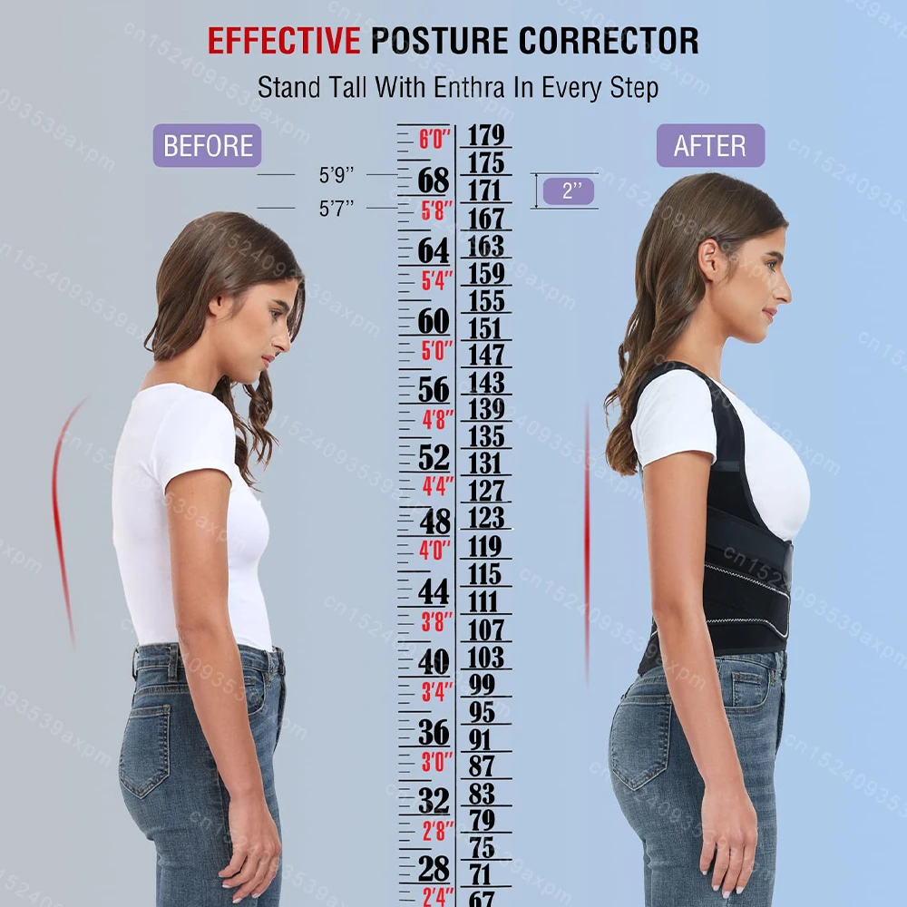 Back Brace Posture Corrector for Women and Men Adjustable Shoulder Straightener Full Back Lumbar Support Belt Lower Pain Relief