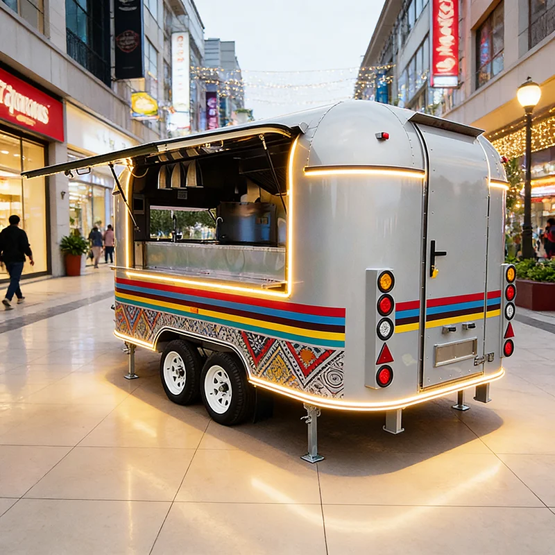 Custom Built Food Truck with Stainless Steel Kitchen and Commercial Equipment for Mobile Catering Business