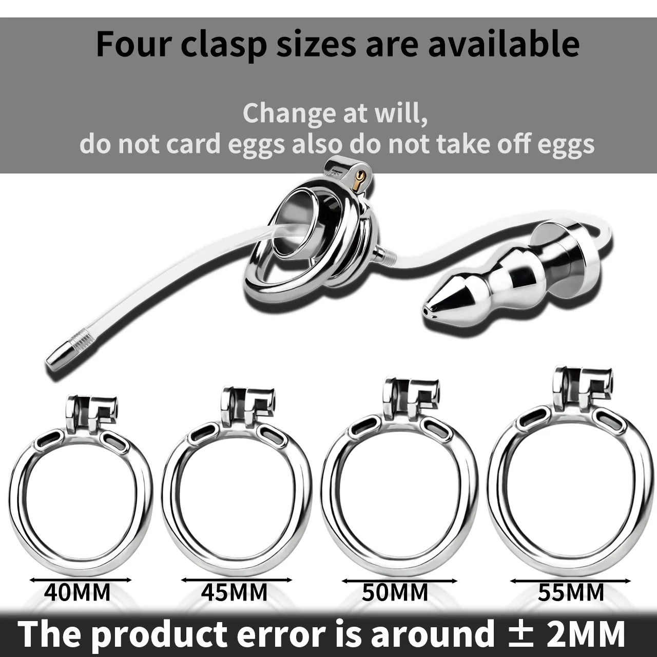 LICKER Stainless Steel Penis Cages Inverted Chastity Cage With Silicone Catheter Dick Restrict Cock Lock Sexy Gadgets For Men 2