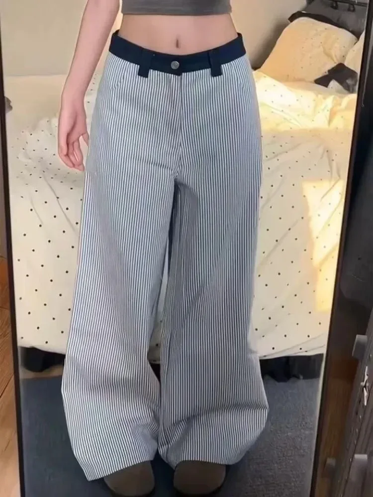 

Полосатые джинсы с вышивкой для женщин, прямые джинсовые брюки с высокой талией, повседневная модная туника, Pantalon Femme, новинка 202, низ