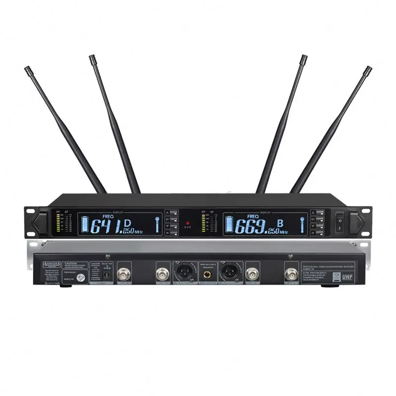 OEM BRAND Long Range True diversity uhf professional wireless microphone cordless mic system for stage performance