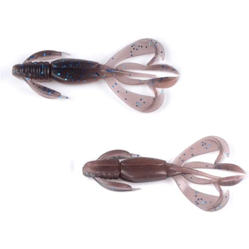 Crazy Flapper Craws Angelköder, Weiche Köder, Garnelen-Bass-Köder, Angelzubehör, 3,54 Zoll/0,22 Unzen 10 Stück pro Packung