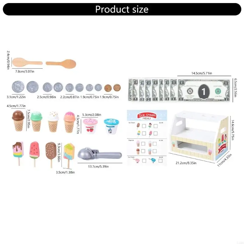 54da Study Wooden Pretend Store Toy for Children Play Play Motor Skill Development