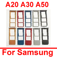 Sim Card Tray For Samsung A20 A205 A30 SM-A305 A50 A505 A505F A505FM A505FN Card Socket Adapters Holder Replacement Parts