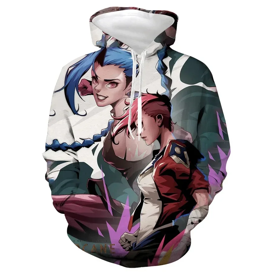 New Anime Arcane League of Legends 3D Hoodie Men Fashion Coat Child Hoodies Kids Hip Hop Boy Coat Tracksuit Lol Jinx Sweatshirts