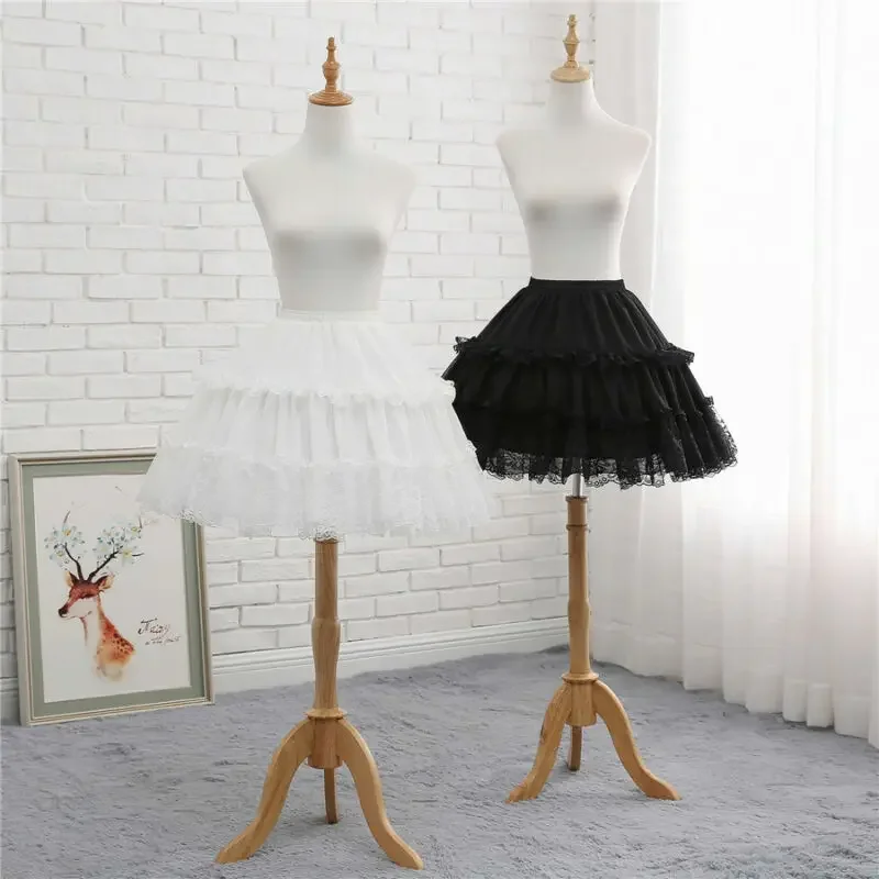 Girls Chiffon Petticoat A-line Skirt Bustle Adjustable Pannier Crinoline