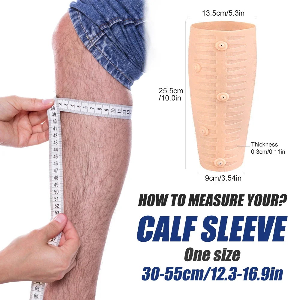 1PCS Silicone Calf Compression Sleeves for Men Women - Footless Compression Socks Support for Varicose Veins, Nursing, Running