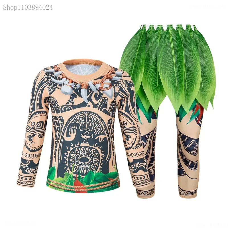 

Cosliy Kids Halloween Maui Tattoo Costume Party Cosplay Pacific Princess Dress Anime Cartoon Role Play Outfits