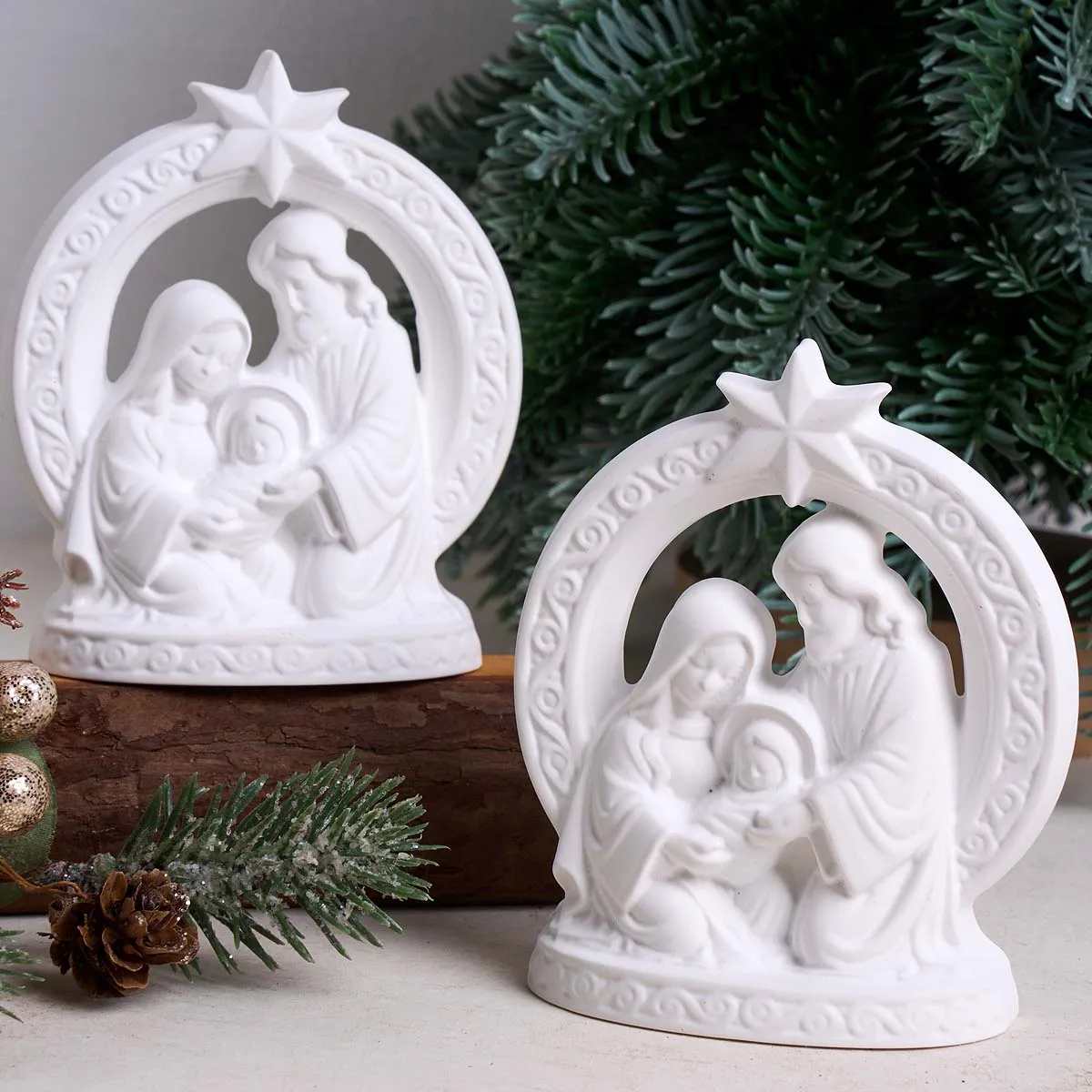 3D Christmas Nativity Holy Family Silicone Mold DIY Virgin Mary Jesus Statue Ornament Crafts Making Plaster Resin Casting Molds