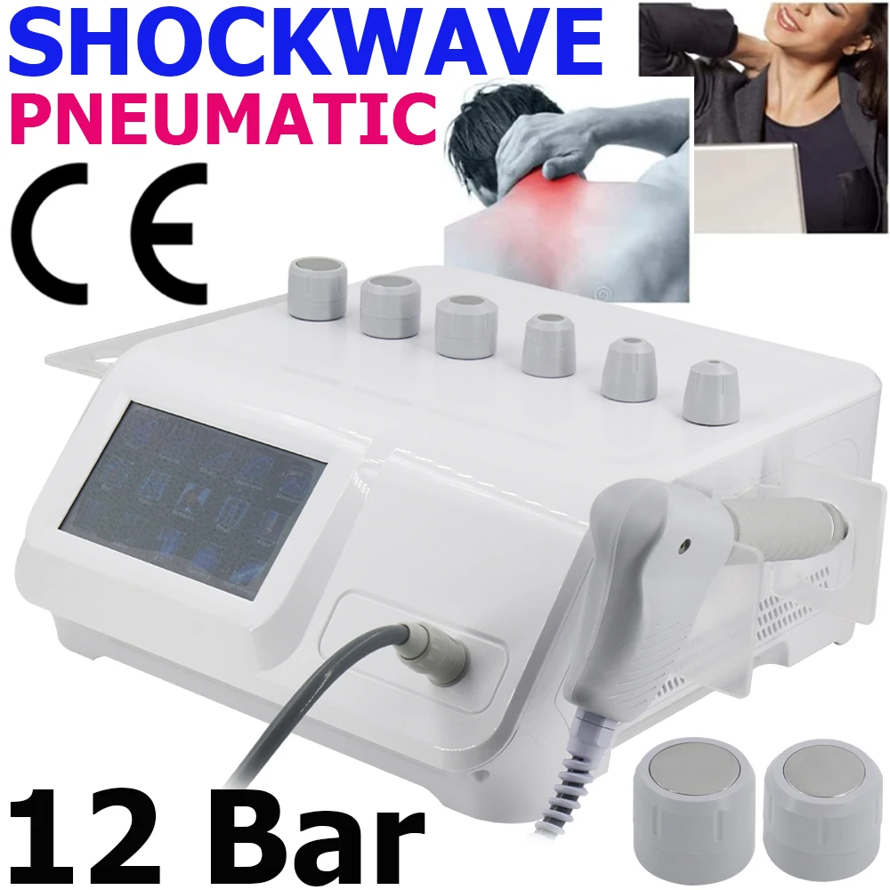 Pneumatic Shockwave Therapy Machine For ED Treatment Pain Relief Professional Shock Wave With 6 Heads Relaxation Massager 12Bar