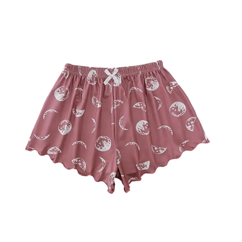 2 PCS Women Pajama Sleepwear Pajama Set Short-Sleeved Shorts Suit S M L Moon Star Print Ventilate Soft Comfort Home Leisure