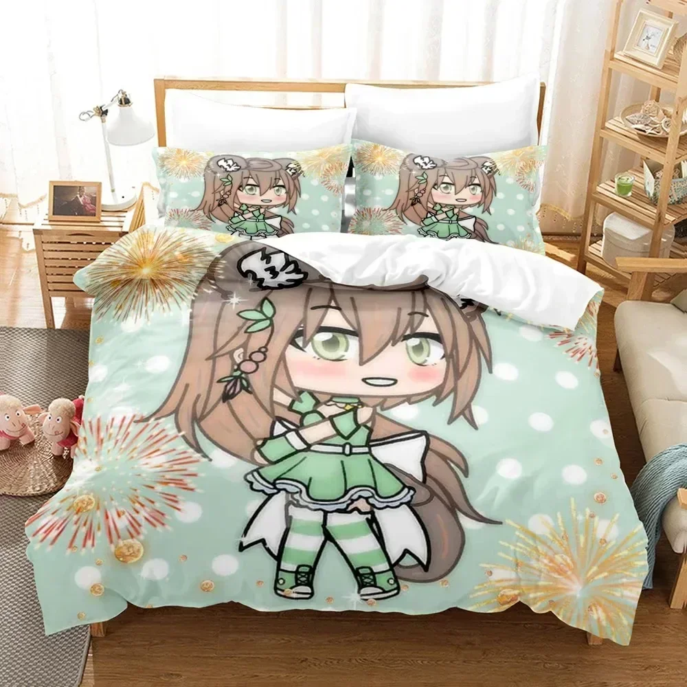 3D Anime The Gacha Girl Printed Bed Set Duvet Cover Pillowcase Bedding Set Bed Linen Sheet Quilt Cover Full Queen King Size