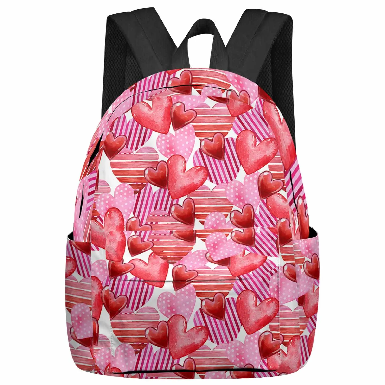 Heart Shaped White Background Backpack Teenagers Student School Bags Laptop Custom Backpack for Men Women Travel Bag