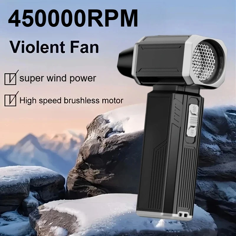 

450000RPM Violent Fan Strong Winds 54m/s Brushless Air Blower 6000MAH Powerful Turbo Jet Fan Vacuum Dust Cleaner Type-C Charging