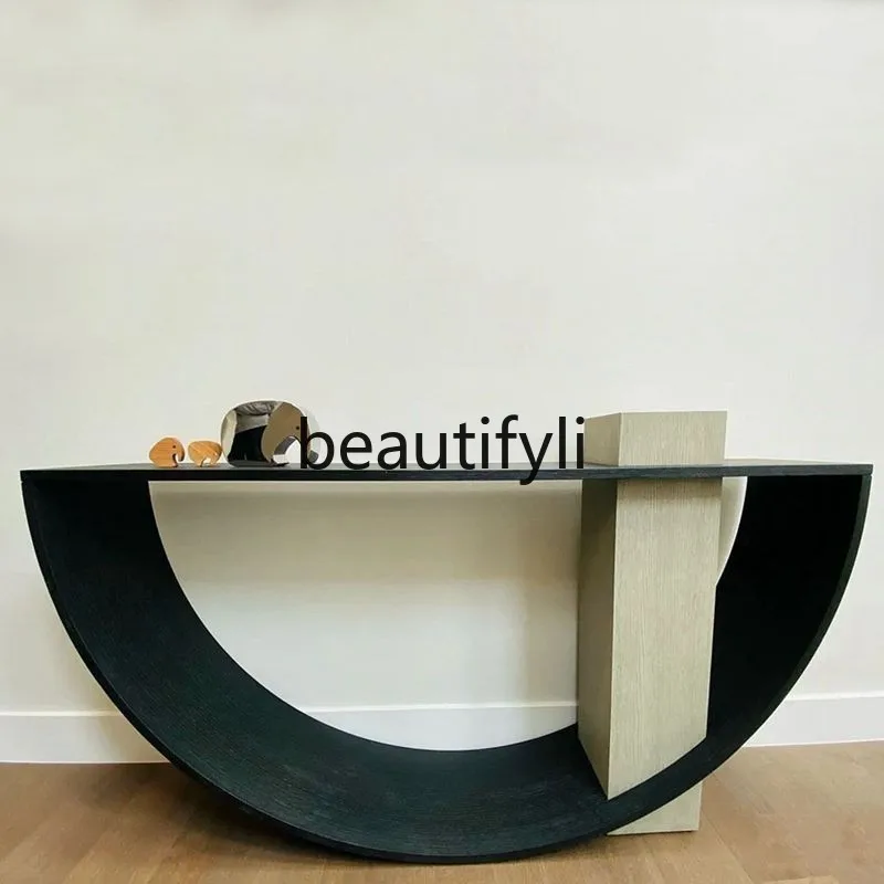 

Italian minimalist entrance table, Nordic minimalist entrance table round, Zhoulan entrance cabinet