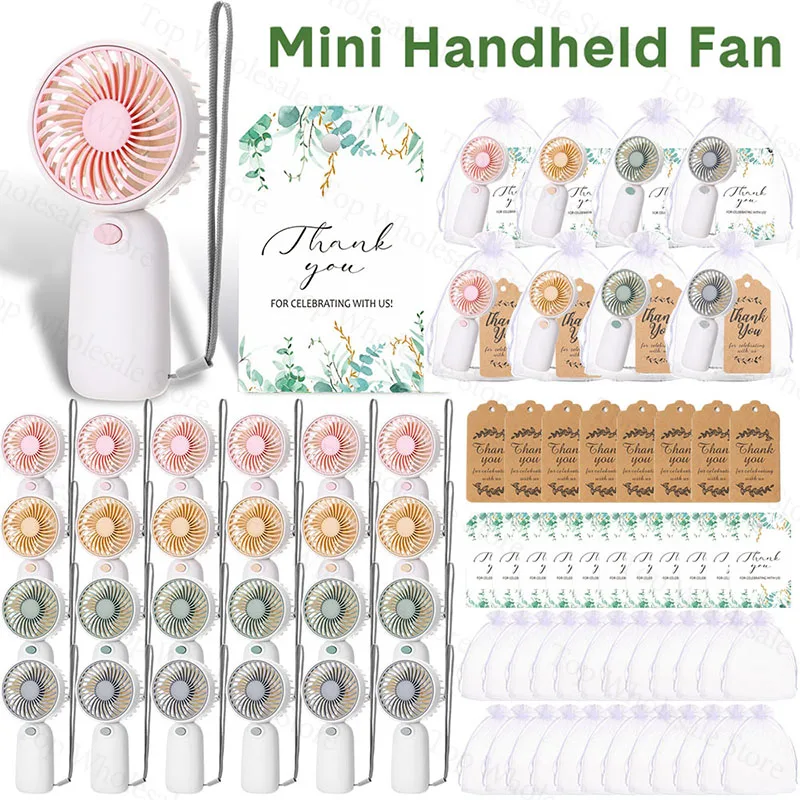 

10-100 Pcs Mini Handheld Fan Bulk Wedding Fan Battery Operated Portable Fan Party Favors for Guests Bridal Shower Wedding Gifts