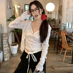 Bowknot Floral Tank Top+Shirt Set Slim Fit Lace Ruffle Women's Top Minimalist INS Hip Hop Two-piece Suit For Sweet Women Girl