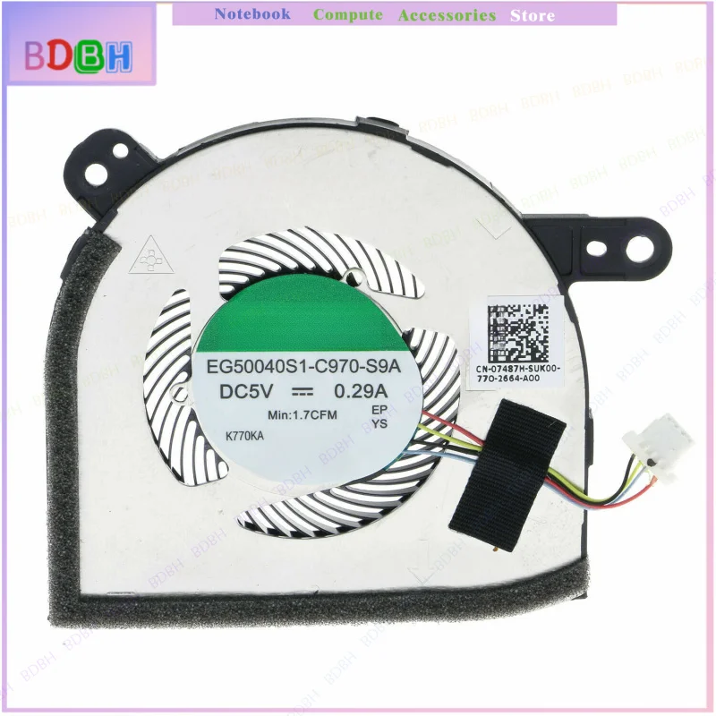 Cooling Fan For Dell Latitude 5285 5290 Fan EG50040S1-C970-S9A 07487H 7487H