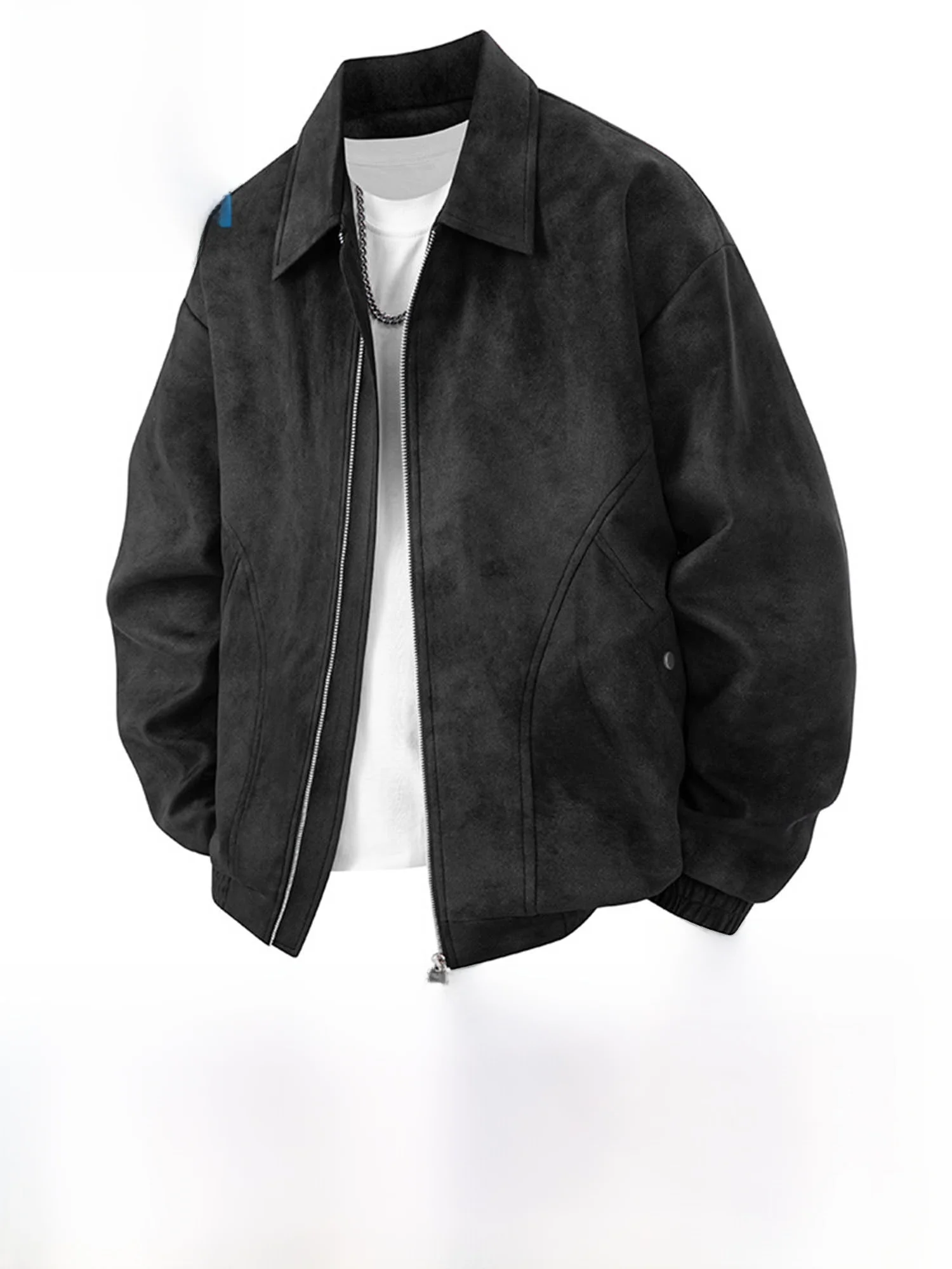 

True Weave American Sle Suede Jaet Men's Autumn Winter Vintage Melne Top Loose Fit Multi ket Casual Windproof