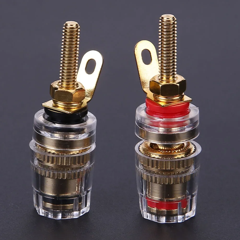 2pcs/Set Speaker Terminal Binding Post 4mm Banana Plugs Socket Brass Speaker Amplifier Binding Posts Terminals Loudspeakers