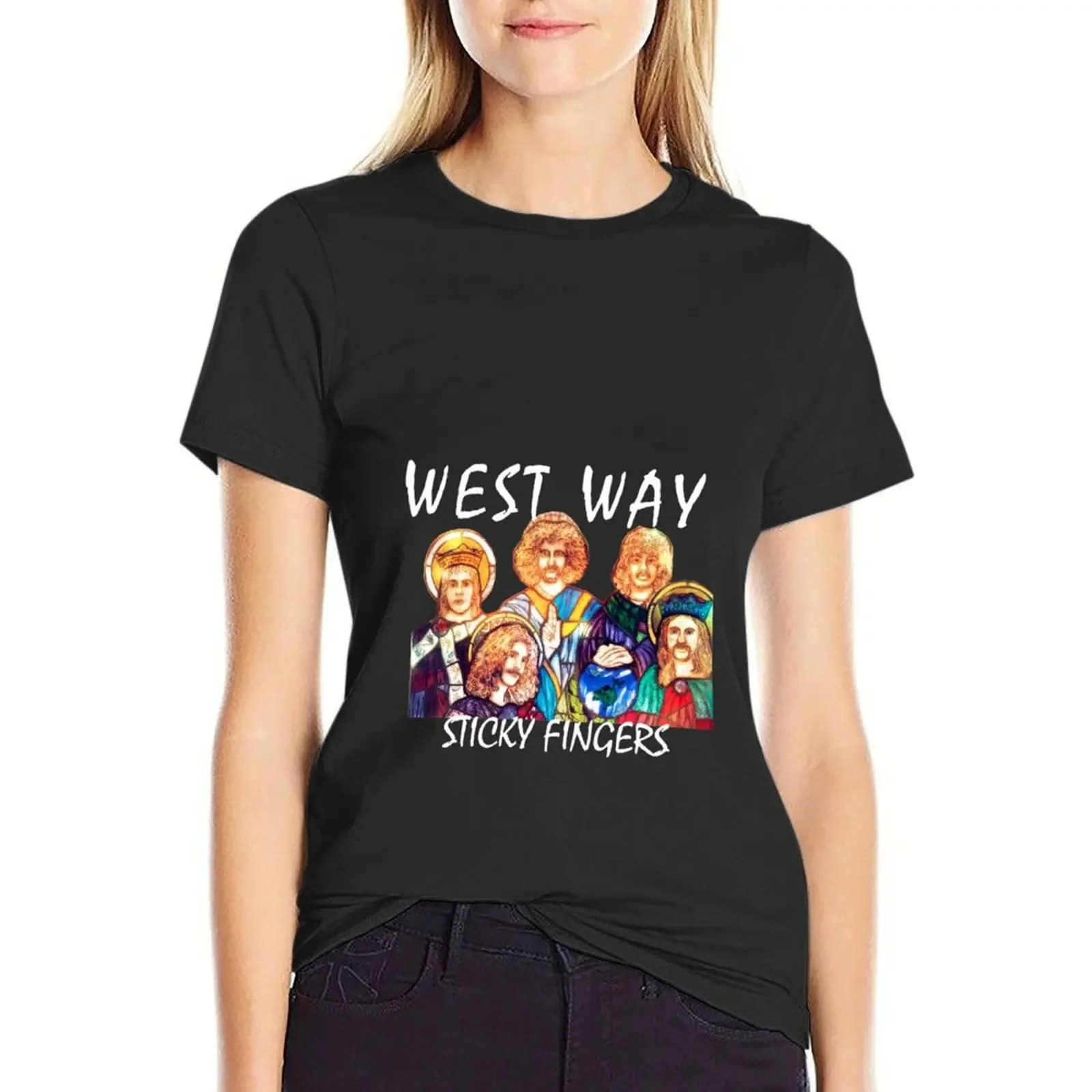 Sticky Fingers - West Way (Large Art) T-Shirt Short sleeve tee tees Aesthetic clothing anime clothes Women clothes