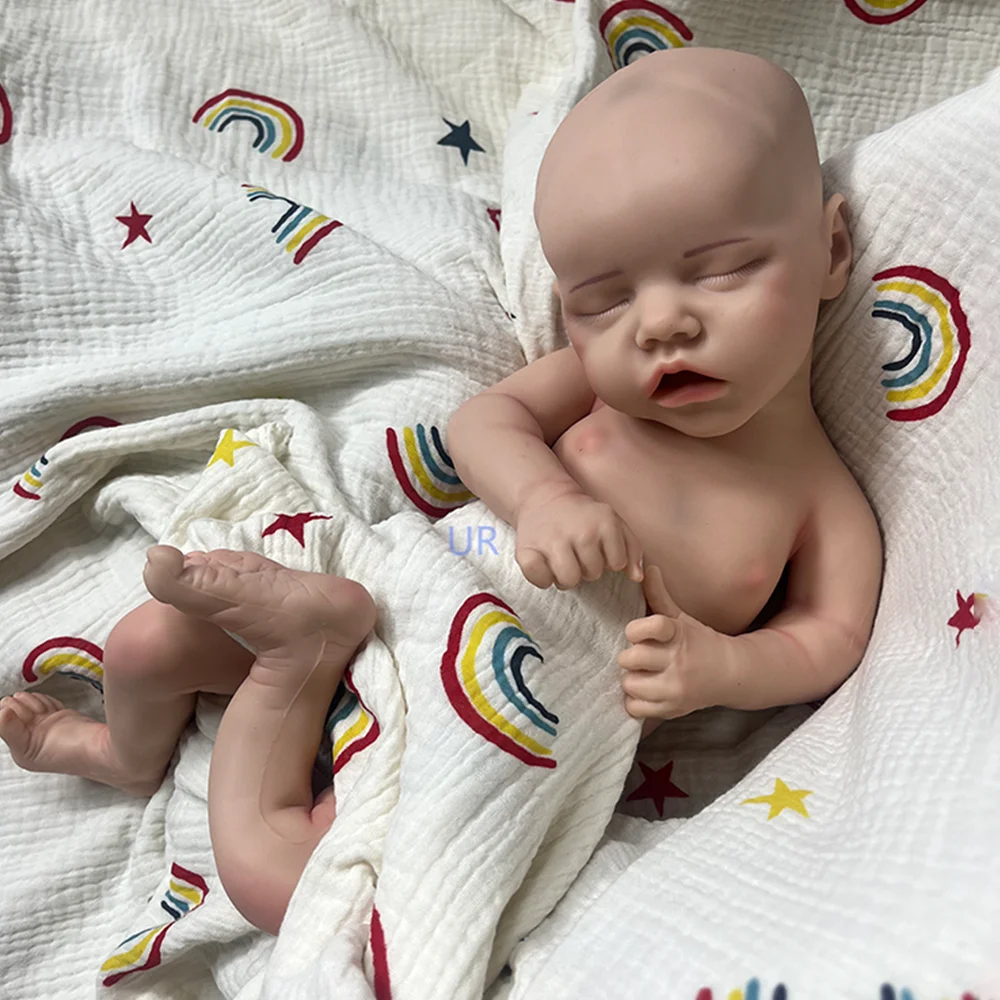 Tender Marshmallow Full Body Silicone Reborn Baby Doll About 18 Inch Open Mouth Girl Pacifier For Kids Age 3+ Children Toys