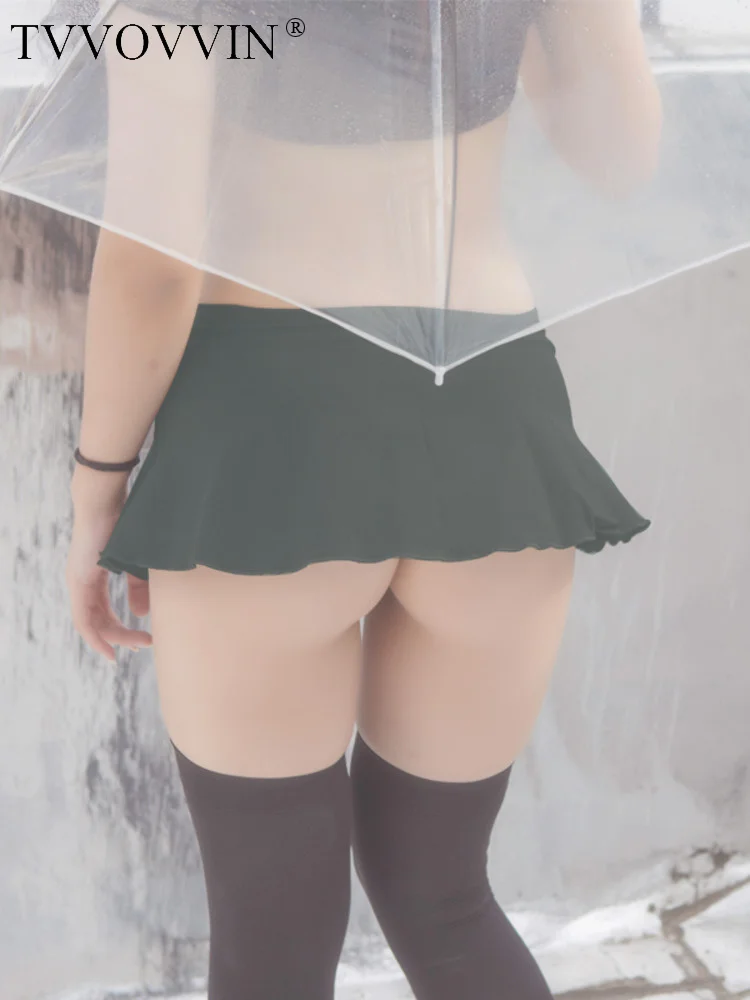 

TVVOVVIN Slim Sexy A-line Skirt Super Short Boyfriend Gift Super Hot Sexy Women Skirts 2022 Summer Outdoor Uniform Korean 5GAR