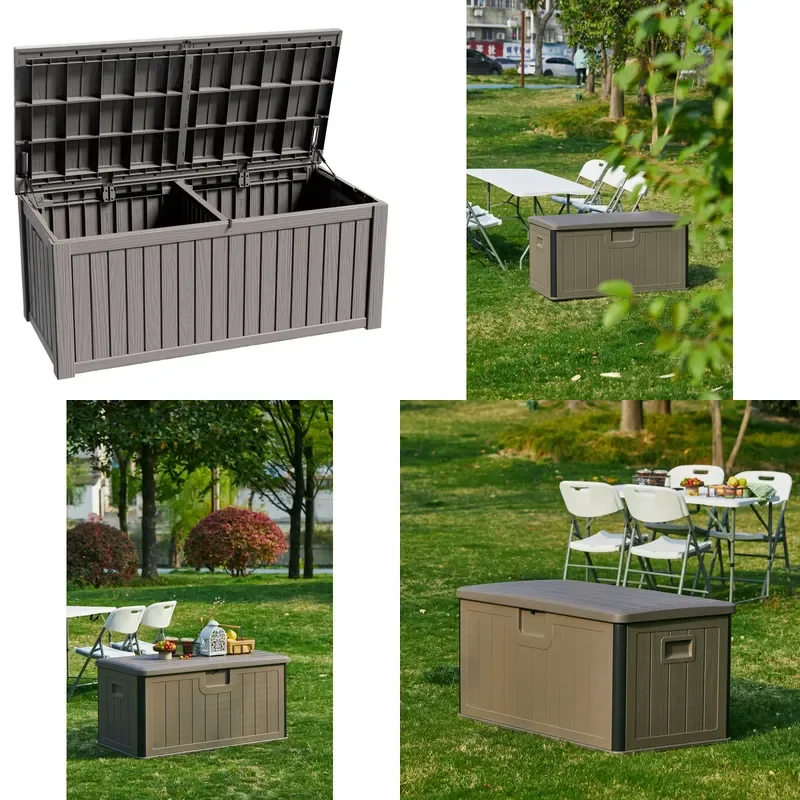 Modern HDPE Outdoor Garden Storage Box Waterproof Deck Box for Outdoor Storage