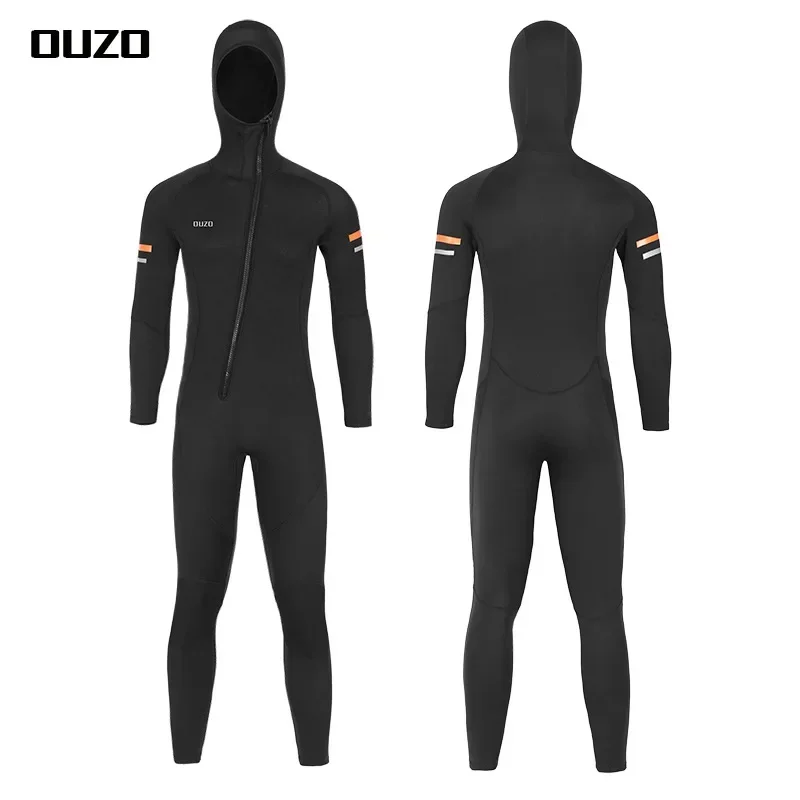 

Men's 1.5mm Neoprene Diving Suit Long Sleeved One Piece Hooded Warm Wetsuit Anti-jellyfish Snorkeling Winter Swimming Swimsuit