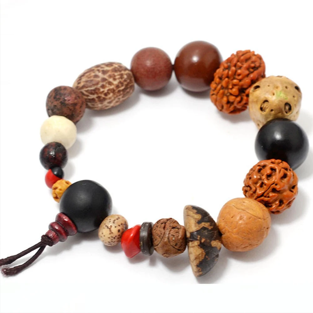 Retro Tibetan Buddhism Natural 18 Bodhi Beads Mala Bracelet Buddhist Meditation Prayer Jewelry Good Luck Energy Amulet