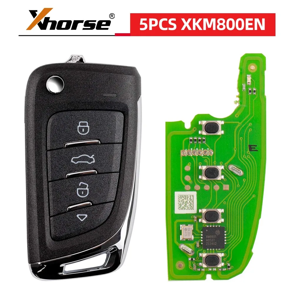 

XHORSE XKM800EN проводной пульт дистанционного управления универсальный откидной ключ 4 кнопки нож стиль 5 шт./лот