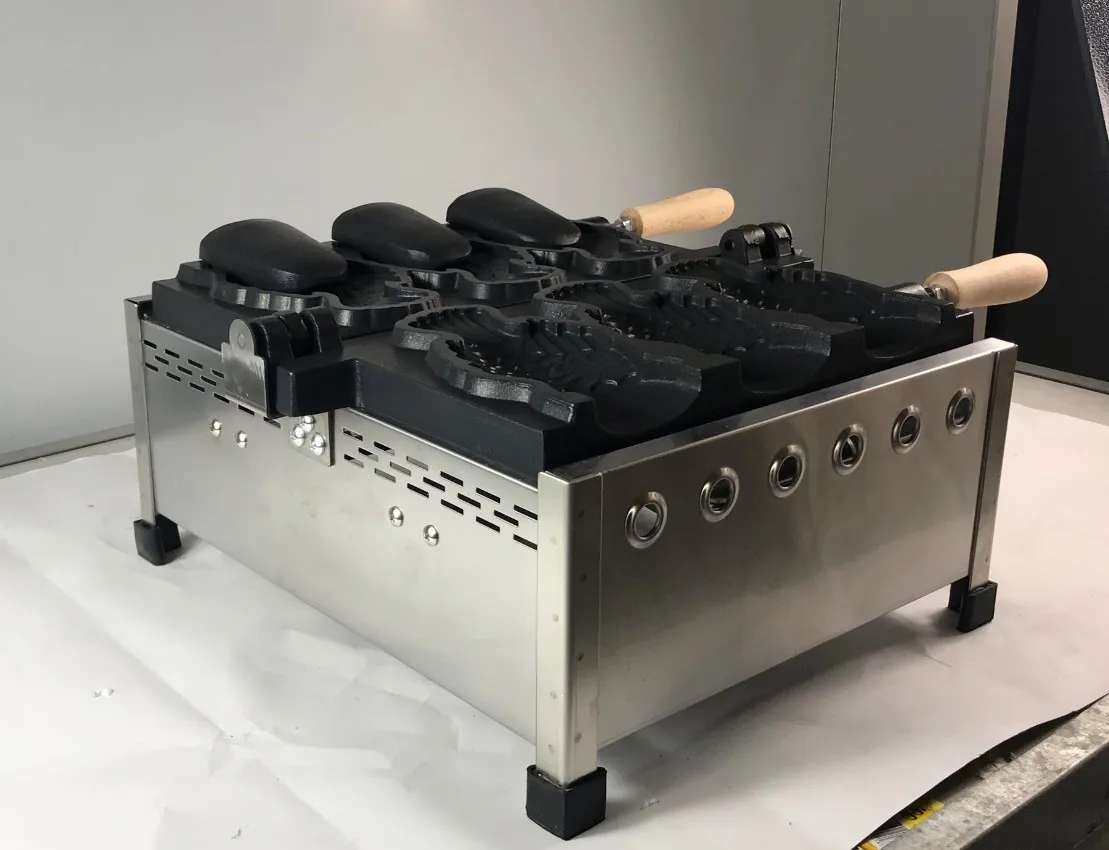 Gas type Non-Stick Fish Shaped Waffle Cone Maker, Taiyaki, Taiyaki, Ice Cream Machine, Baking Pan Plate