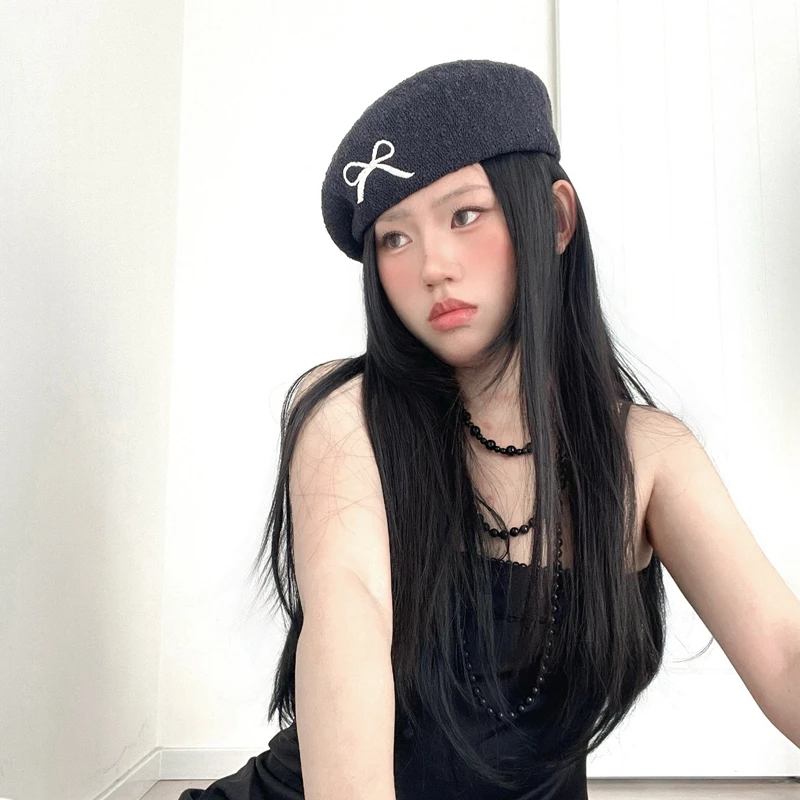 Niche Design Bow Embroidery Berets for Women Spring and Summer Versatile Fashion Breathable Show Face Small Sweet Painter Hats image 4