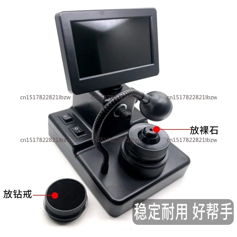 1000X Digital Diamond Girdle Viewer Microscope Camera Diamond Inscription Viewer with 4.3Inch LCD Screen Properties Observer