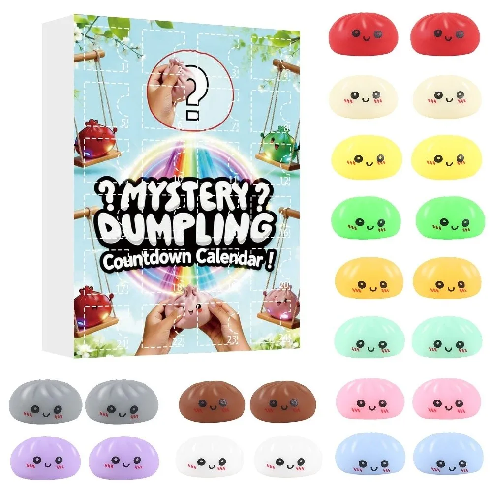 Soft Mystery Dumpling Advent Calendar Slow Resilience Anxiety Relief 24-Day Countdown Calendar Decompression Fidget
