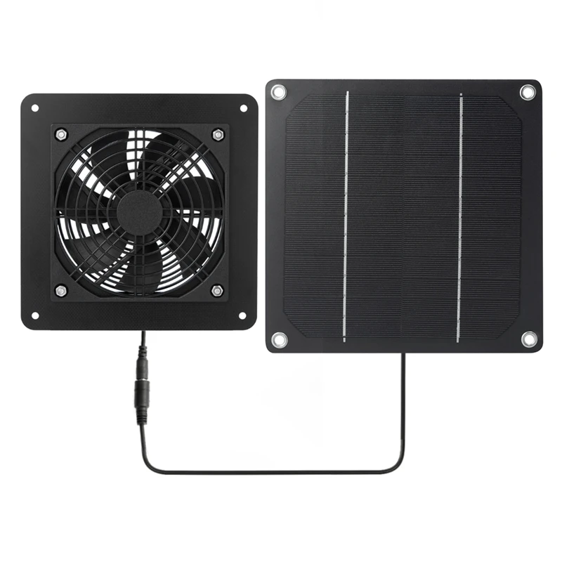 1Set Solar Panel Fan Kit 5W Mini Solar Panel Exhaust Fan Black For Chicken Coop Pet Houses RV