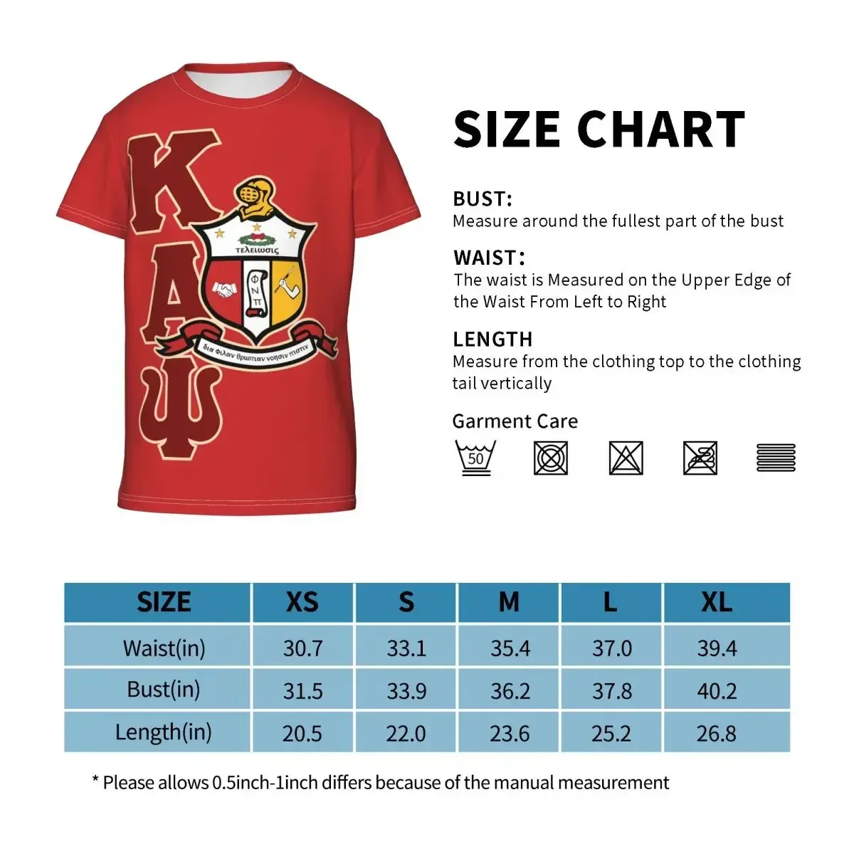 Kappa Fraternity Alpha Psi KAP T Shirt - Short Sleeve Crew Neck Soft Fitted Tee Shirts for Teen Girl & Boy