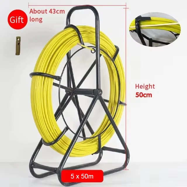 Elektricien Draadinvoerapparaat 4/5/7mm Glasvezel Draadkabel Doorvoerstaaf Visdraad Kabelontstopper Leider 50m/100m