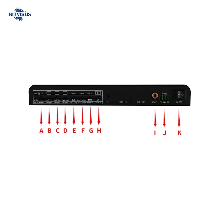 High Quality 4K60 Video Switcher Live Streaming Broadcast 4-in-4 Video Wall Controller Professional Audio Video Lighting