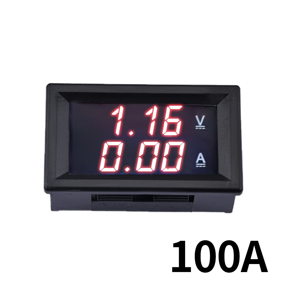 0.56'' 0-100V 10A 50A 100A LED Digital Voltmeter Ammeter Voltage Meter Volt Detector Tester Monitor Panel for Electrician Tool