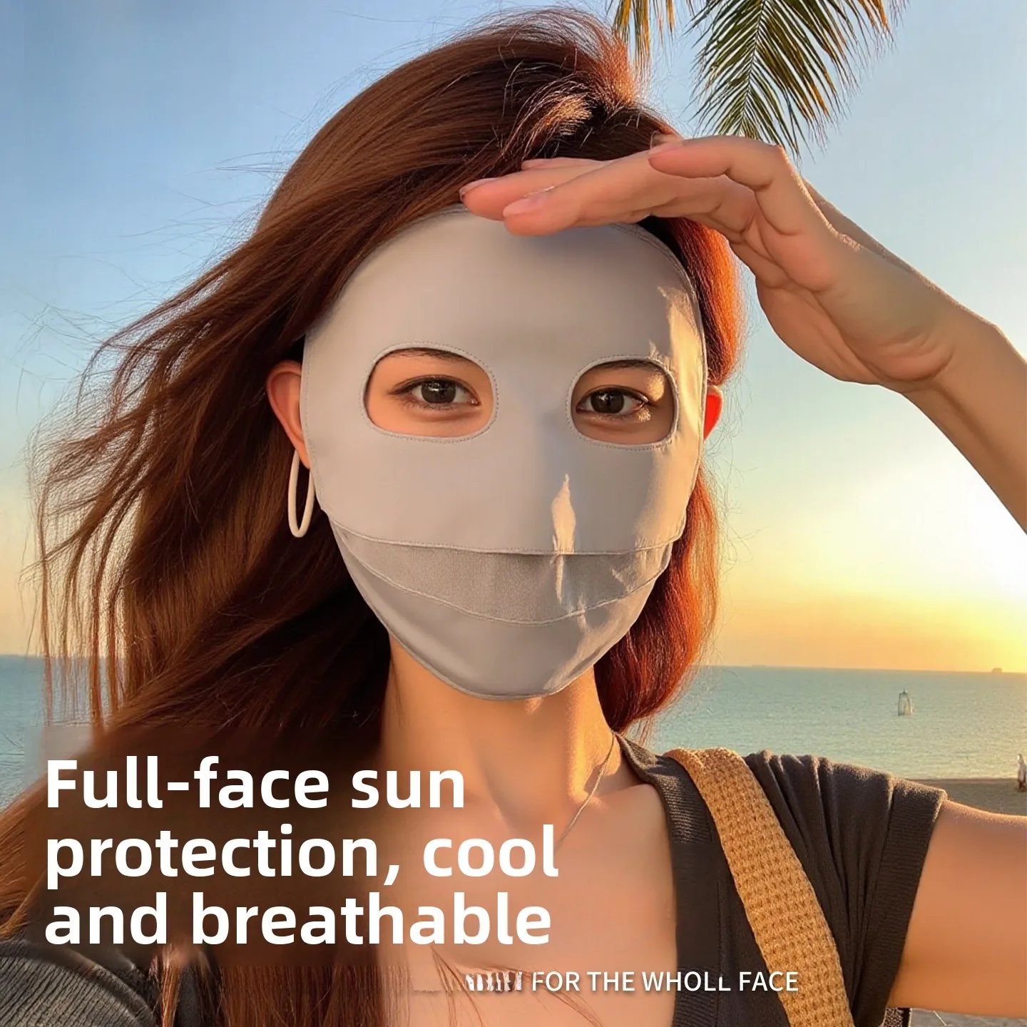 

Full Face Sun Protection Mask UV Protection Ice Silk Cycling Women's Mask Summer Outdoor Headwear Breathable Lightweight