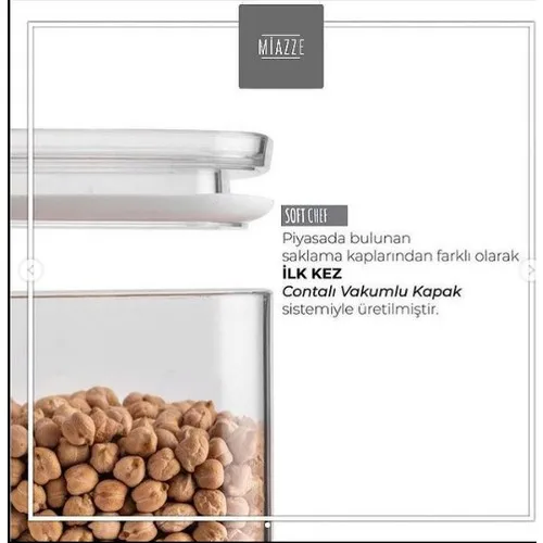 Miazze Square Supplies Storage Container Transparent Legumes Box pcs set 700 ml