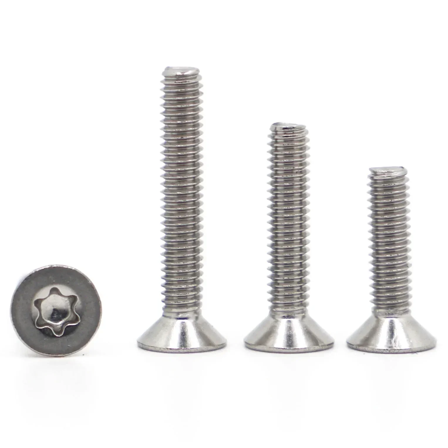 1/50 Stück M1,4 M1,6 M2 M2,5 M3 M4 M5 M6 M8 304 A2-70 Edelstahl GB2673 Sechslappen-Torx-Flachsenkkopfschraube – Detail 3