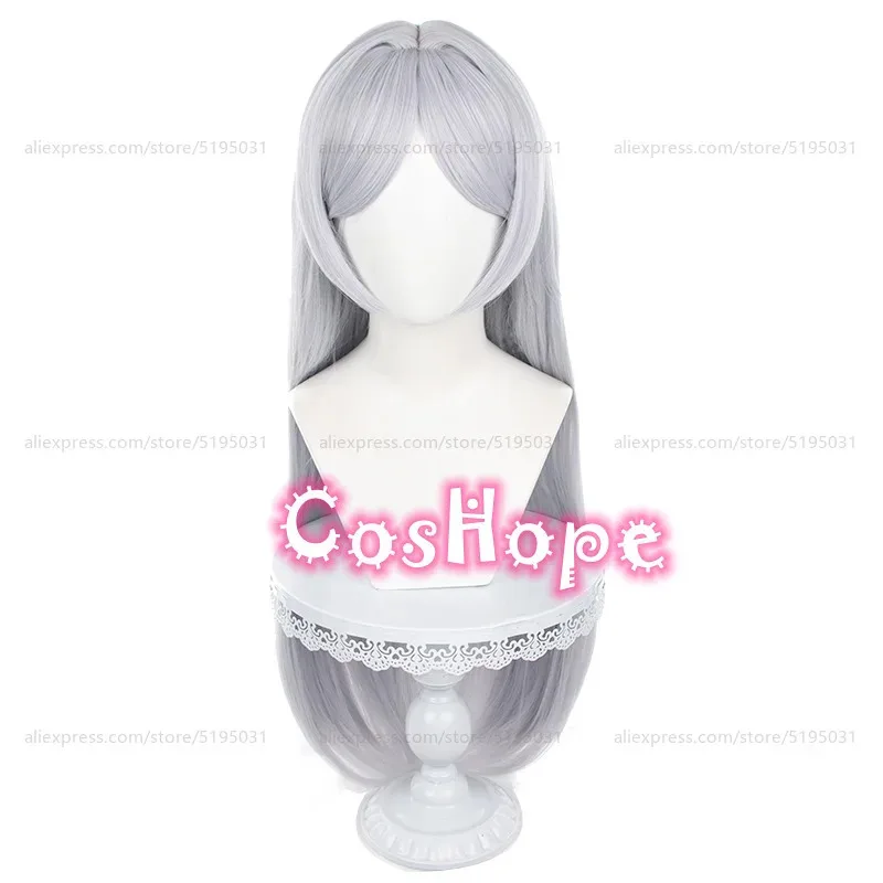 

2025 Frieren 85cm Long Silver Gray Wig Cosplay Anime Heat Resistant Synthetic Wigs Halloween