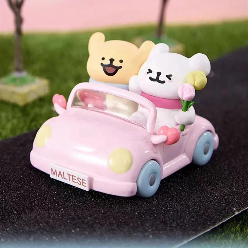 Plzdot 몰타 라인 강아지 해피 나들이 시리즈 블라인드 박스 미스터리 박스 장난감 귀여운 액션 애니메이션 피규어 카와이 모델 선물