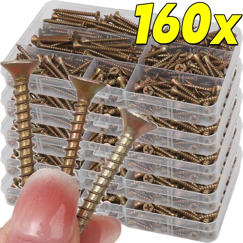 

Metal Cross Screw DIY Woodworking Self-tapping Wood Screw Countersunk Phillips Flat Head Screws Fastener M4*16/20/25/30/35/40/45