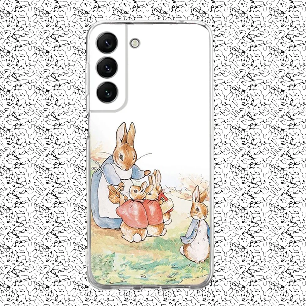 P-Peter Rabbits Phone Case Silicone For Samsung S30,23,21,22,20 FE lite,S10,9,PIus Note20ultra Soft Transparent