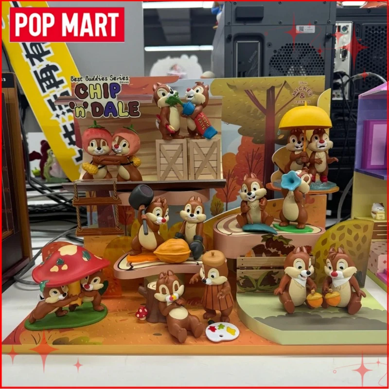 ของแท้จาก POPMART ดิสนีย์ ชิปแอนด์เดล ซีรีส์พี่น้องที่รักการสนุกสนาน กล่องสุ่มฟิกเกอร์อนิเมะ ของเล่น ของขวัญคริสต์มาส
