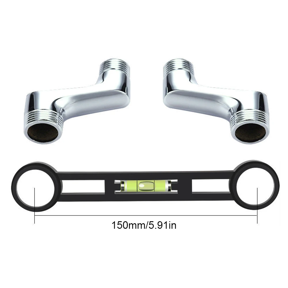 Bath Tap Turn Ranging Installation Maintenance Tools Rust-Proof Mix Water Valve Curved Foot Level Shower Faucet Accessories