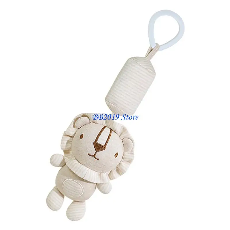 عربة أطفال من القطن العضوي Q0KB لعبة معلقة رنين الرياح الحسي المحمول لحضانة الأطفال حديثي الولادة #5